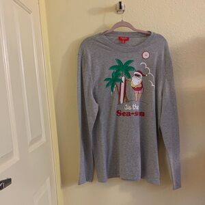 NWT Macy's Gray Holiday Long Sleeve Tee